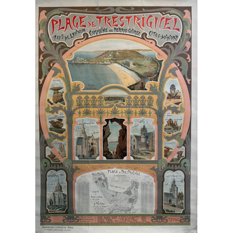 Aperçu du produit: Plage de Trestrignel, commune de Perros Guirec, Côte d'Armor vers 1895-1900.