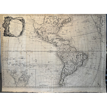 Carte d'Amérique divisée en ses principaux états, J.B Nolin 1785.