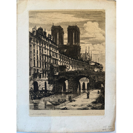 Le petit pont 1856, Charles Meryon, épreuve pour la revue l'artiste, imprimerie Delatre.