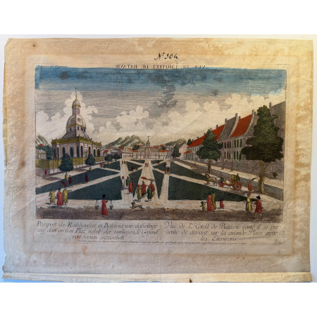 Vue de l'hotel de Batavie, Jakarte, Indonésie. collection des prospects,1750.