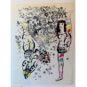 Le jeu des acrobates, Marc CHAGALL, lithographie originale, 1963.