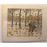 Des jardins du Trocadéro, l'automne, pl 34, Henri Rivière, les 36 vues de la Tour Eiffel, 1902.