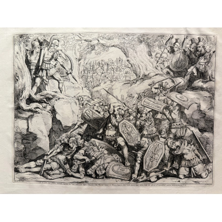 Li trecento sci fabi...Bartoloméo Pinelli, eau forte originale.