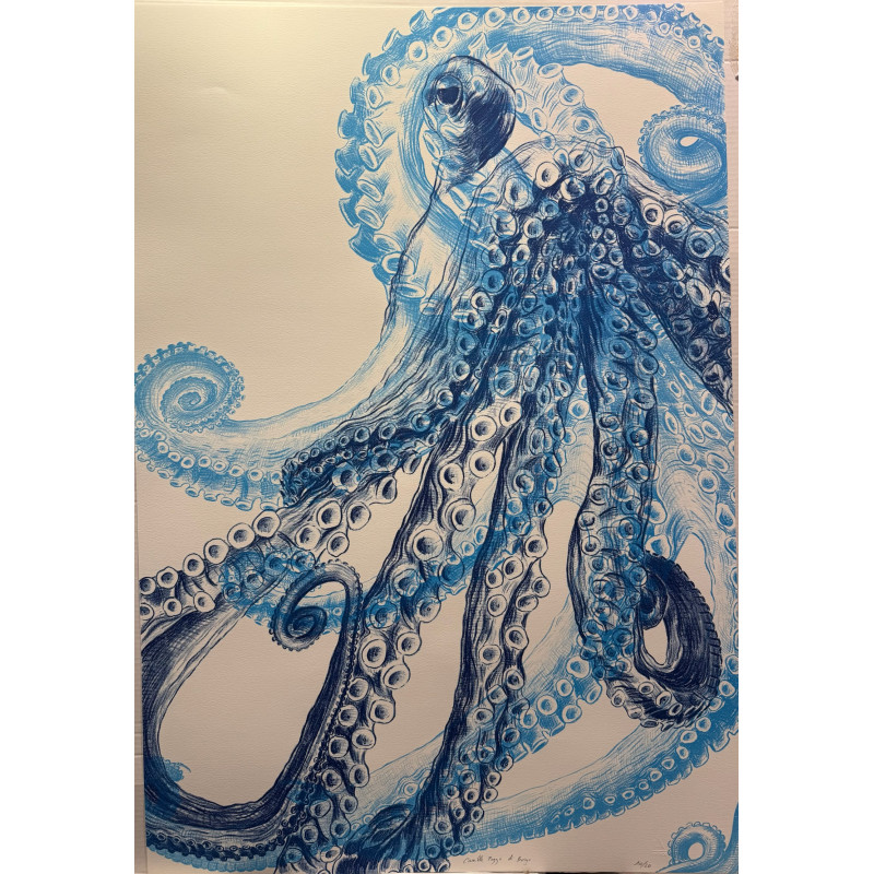 Aperçu du produit: Le Poulpe, Camille Pozzo di Borgo, lithographie originale, 2025.