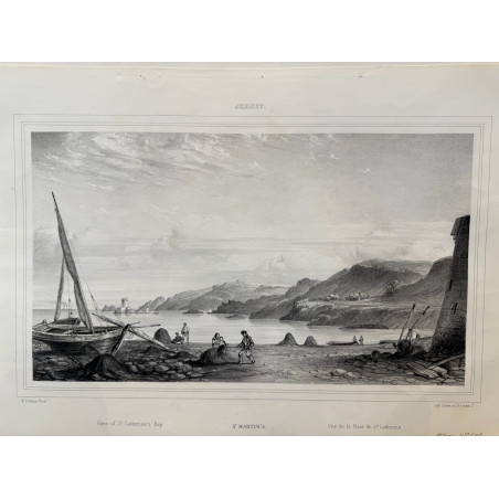 St Martin, vue de baie de Ste  Catherine, Jersey, Dpt Manche,1840.
