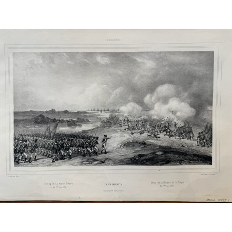 St Clément, prise de la batterie de la Roque, Jersey, Dpt Manche,1840.