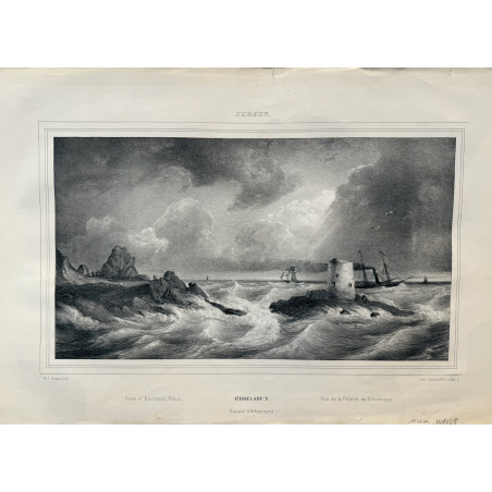 St Brelade, vue la pointe de Noirmont, Jersey, Dpt Manche,1840.