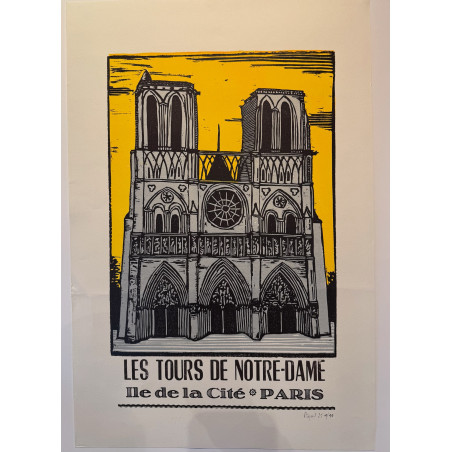 Jean Marie Flageul, les tours de notre Dame, ile de la cité, Paris..