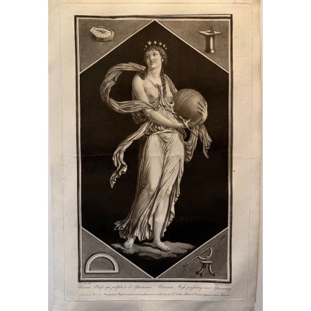Uranie, Muse qui préside à l'astronomie, Boizot Louis Simon graveur.
