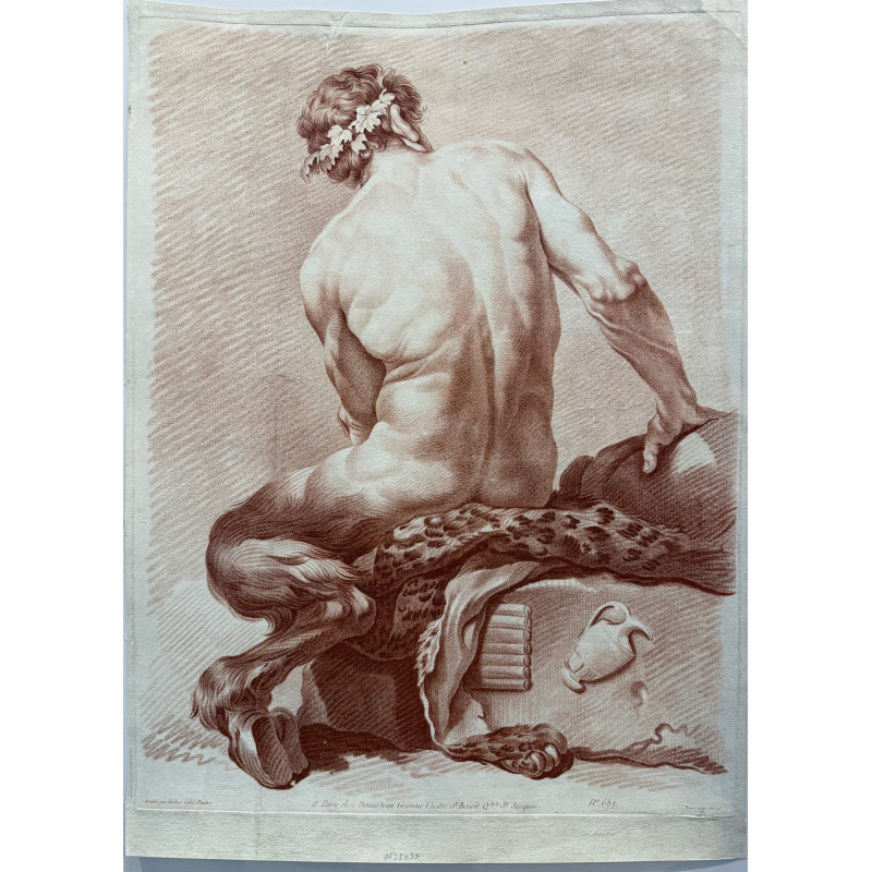 Aperçu du produit: Faune assis de dos, dessiné par Barbier l'ainé, gravé par G.Demarteau, 1760.