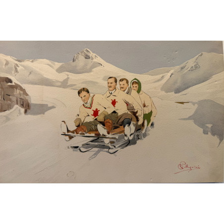 Carlo Pellegrini, chromolithographie originale, 1900-1910.