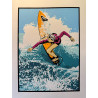 Girl surfing the wave.