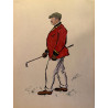 Dieux et demi-dieux, Fernand Houget (1863-1961), golf, lithographie vers 1910.