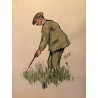 Dieux et demi-dieux, Fernand Houget (1863-1961), golf, lithographie vers 1910.
