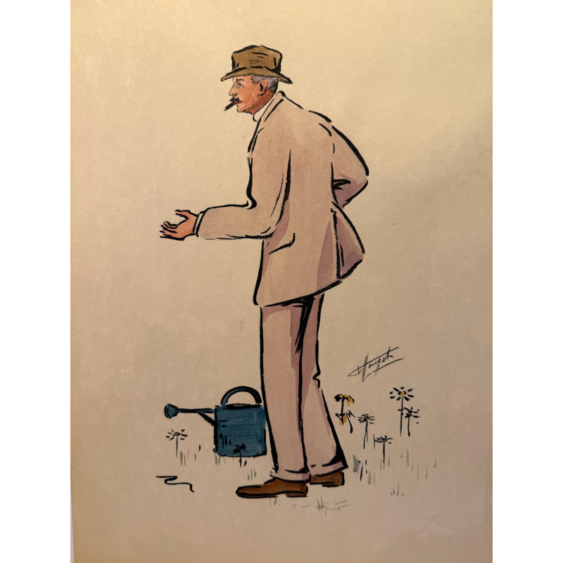 Aperçu du produit: Dieux et demi-dieux, Fernand Houget (1863-1961), golf, lithographie vers 1910.