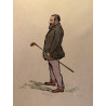 Dieux et demi-dieux, Fernand Houget (1863-1961), golf, lithographie vers 1910.