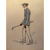 Dieux et demi-dieux, Fernand Houget (1863-1961), golf, lithographie vers 1910.