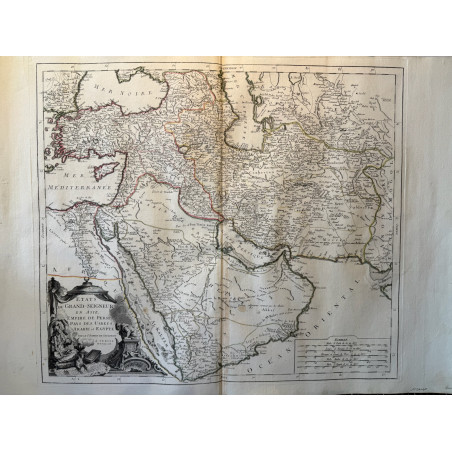 Etats du grand seigneur en Asie, Empire de Perse, pays des Usbecs, Arabie et Egypte, Vaugondy 1778.