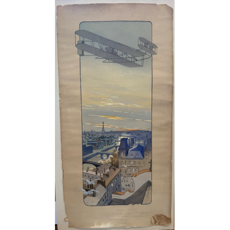 Juvisy -Paris de Lambert sur biplan Wright- Ariel, magnéto Lavalette Eisemann, Gamy 1909.