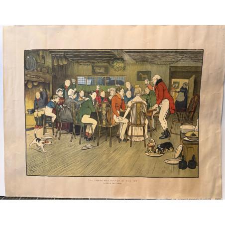 The Christmas dinner at the inn, Cecil Aldin, 1930, Le diner de Noël à l' auberge..