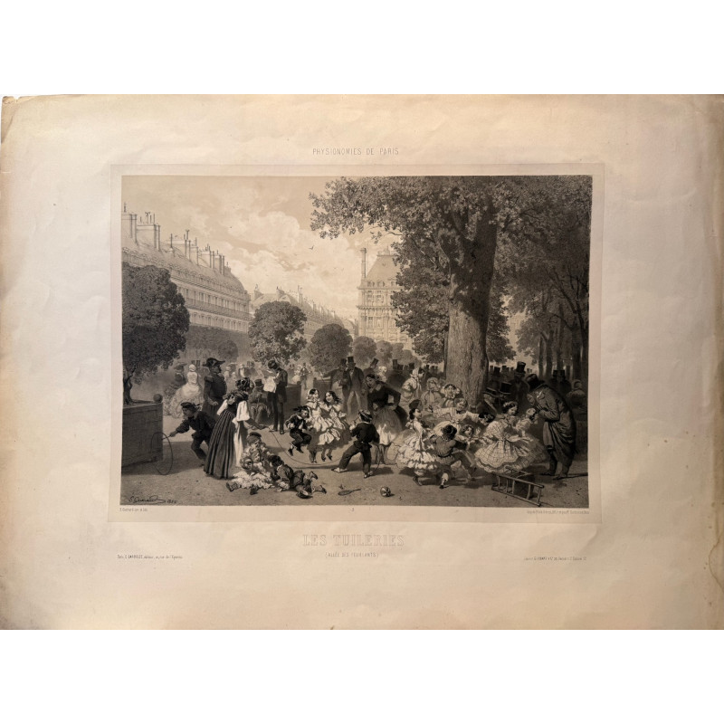Aperçu du produit: Physionomie de Paris, les Tuileries ( allée des feuillants), E.guérard 1856.