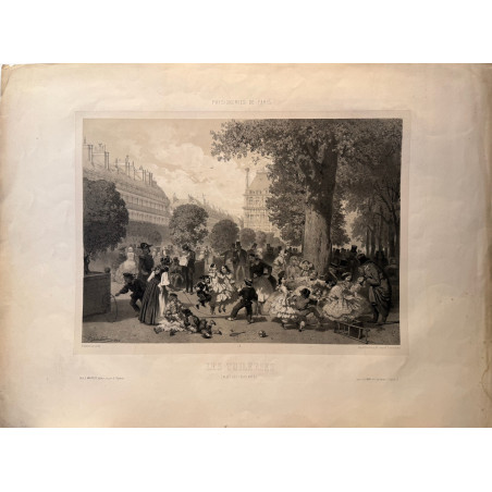 Physionomie de Paris, les Tuileries ( allée des feuillants), E.guérard 1856.