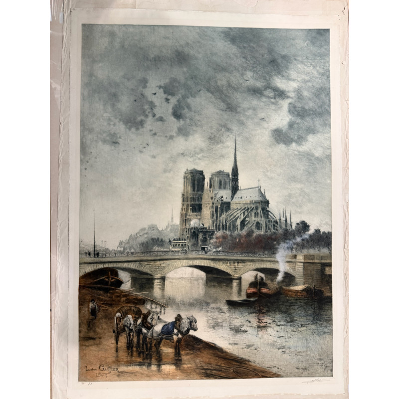 Aperçu du produit: Notre Dame, Lucien Gautier, eau forte originale 1907