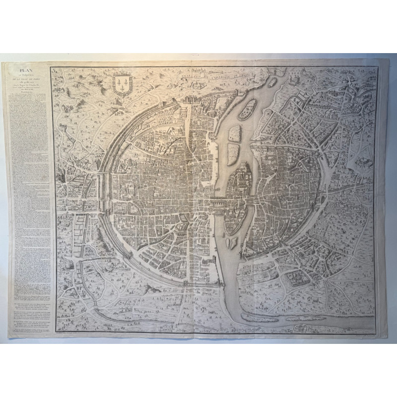 Aperçu du produit: Plan de la ville de Paris, Guillaume Dheulland 1756.