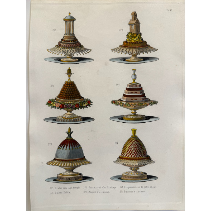 Aperçu du produit: Patisserie, Urbain Dubois, lithographie, Pl 48.