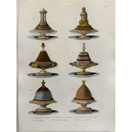 Patisserie, Urbain Dubois, lithographie, Pl 48.