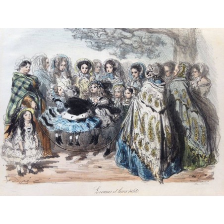 Gustave DORE, la menagerie Parisienne 1861,Lionnes et leurs petits