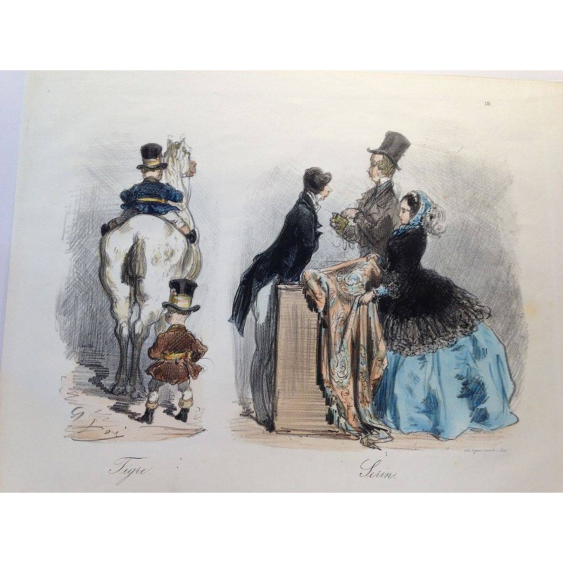 Gustave DORE, la menagerie Parisienne 1861, Tigre, Serin