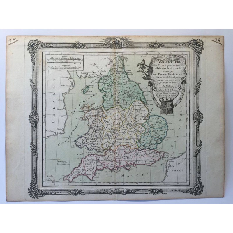 L' Angleterre, divisée en 5 grandes parties, Desnos 1766