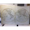 Mappemonde ou globe terrestre, représenté en deux hemisphères, HERISSON 1817