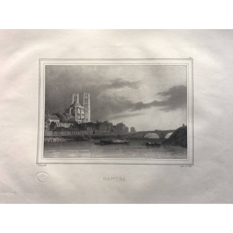 Les rives de la Seine, Deroy, 1831, Mantes