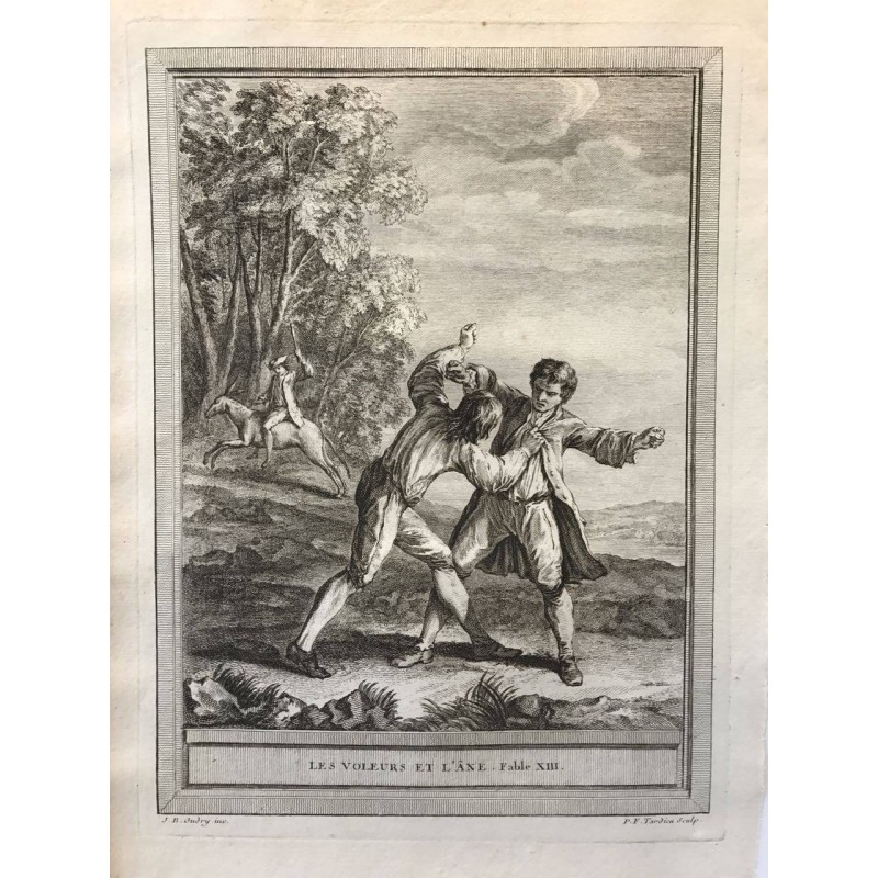 Oudry, Fables de la Fontaine, 1755, Les voleurs et l' âne