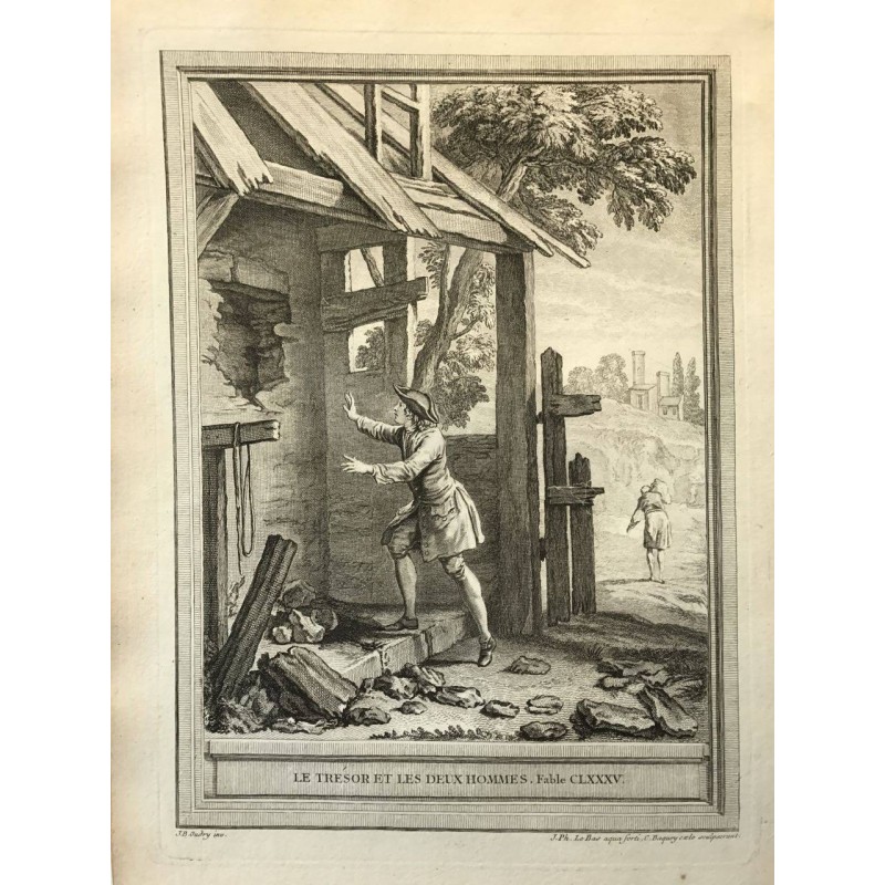 Oudry, Fables de la Fontaine, 1755, Le trésor et les deux hommes