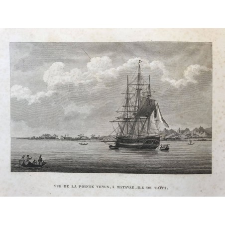 Voyage autour du monde, DUPERREY, 1826, Vue de la pointe Vénus, a Matavae, ile de tahiti