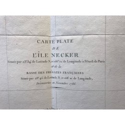 Carte plate de l'ile Necker, Lapérouse  1786