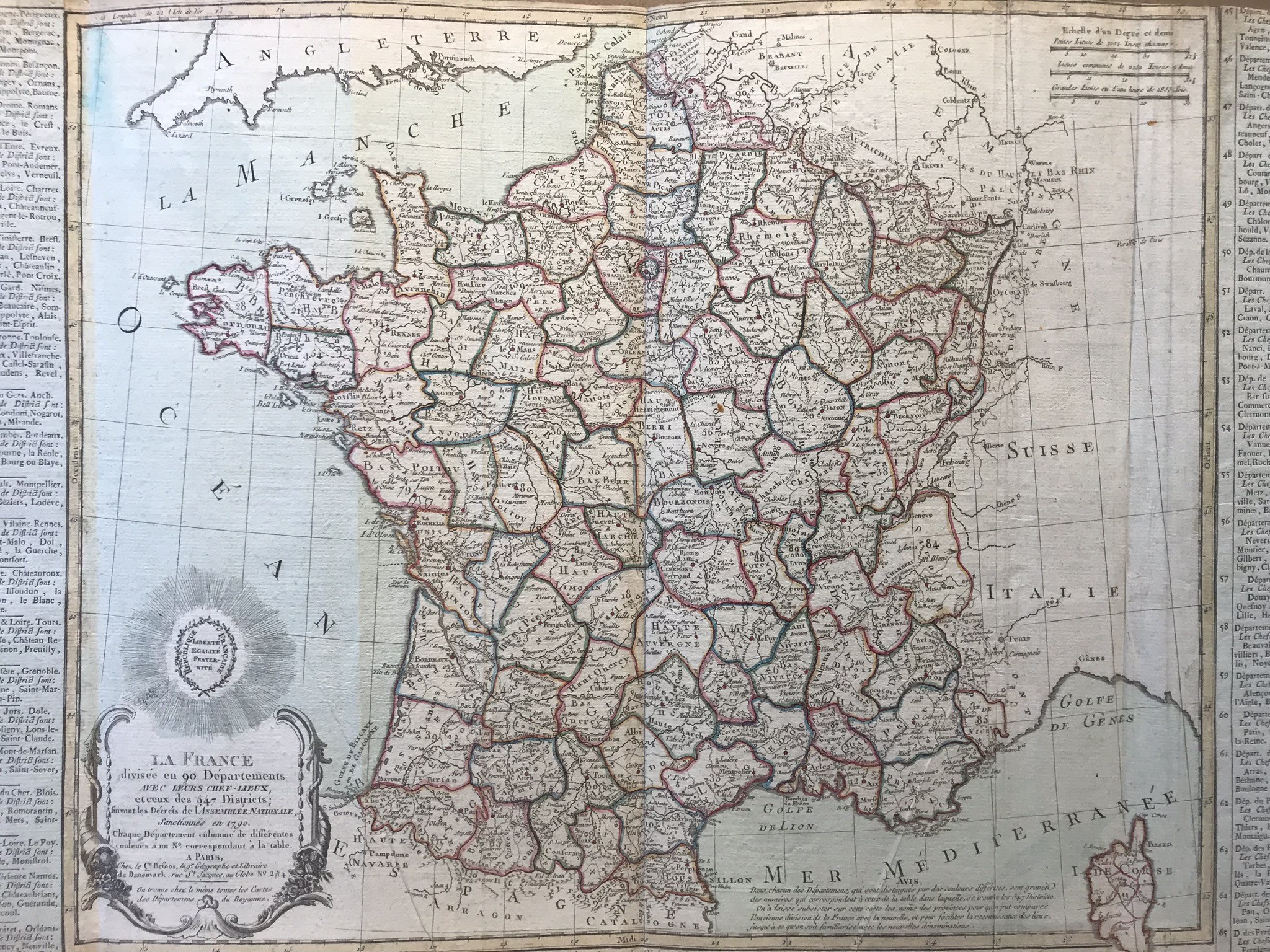 Carte De France Desnos 1790