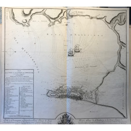 Plan de la ville  et des forts de Gibraltar, CH. MAUGEIN 1782