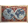 Lucien BOUCHER, mappemonde AIR FRANCE, PERCEVAL 1950,Lithographie originale