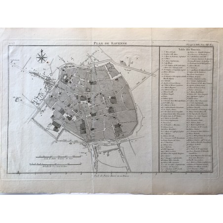 Plan de Ravenne, De la Lande ,1790, voyage en Italie