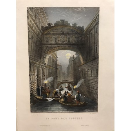 Venise, Galibert, 1854, le pont des soupirs