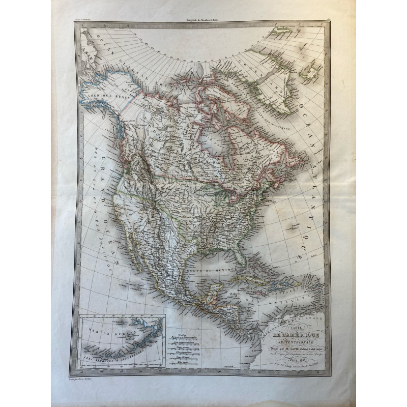 Carte de l'Amérique Septentrionale, Lapie 1838.