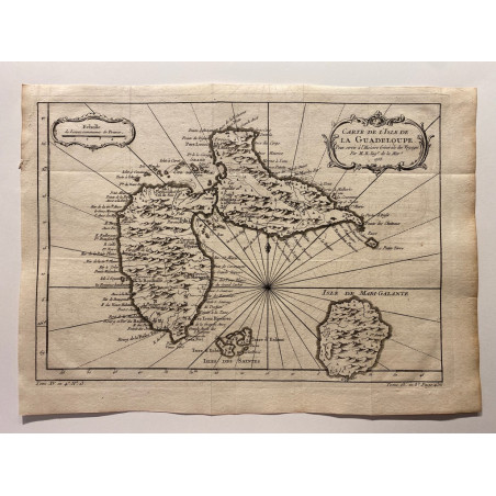 Carte de la Guadeloupe, Bellin 1758.