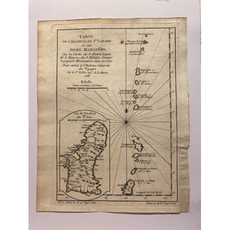Carte de l' archipel de St Lazare ou les iles Mariannes , Bellin 1752.