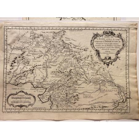 Carte de l'Inde en deça du Gange  comprenant l' Indoustan, Bellin 1752.