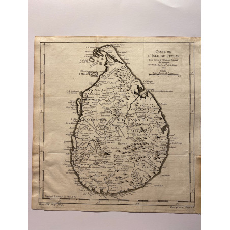 Carte de l'ile de Ceylan , Bellin 1750.