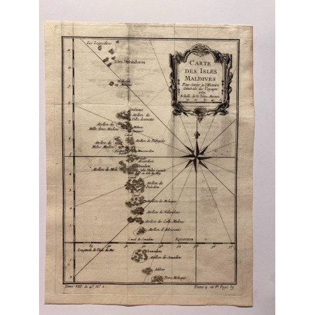Carte des iles Maldives , Bellin 1750.